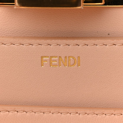 Fendi Vitello Seta Shiny Nappa Medium Peekaboo I SEE U Satchel Black Light Rose 6 of 9