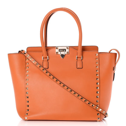 Valentino Garavani Vitello Rockstud Double Handle Tote Melon Sorbet 1 of 8