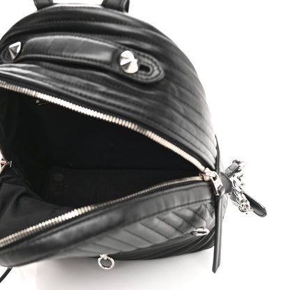 Fendi Shiny Nappa Trapuntata Mini Backpack Black 5 of 11