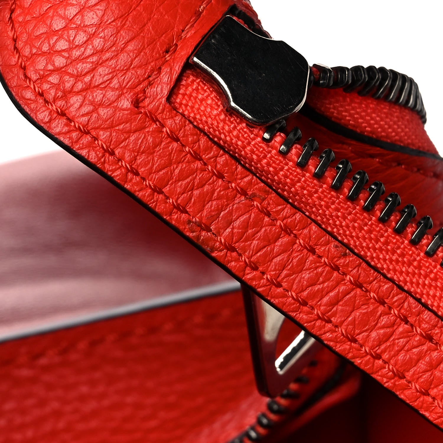 Celine Drummed Calfskin Suede Medium Trapeze Vermillion 15 of 17