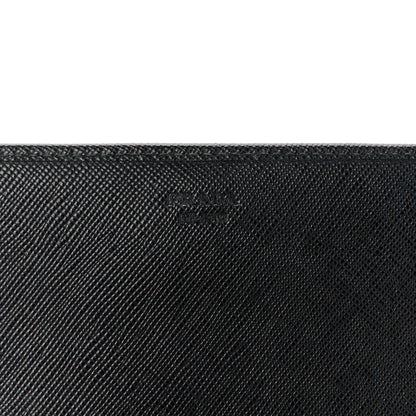 Prada Saffiano Metal Oro Chain Wallet Black 6 of 11