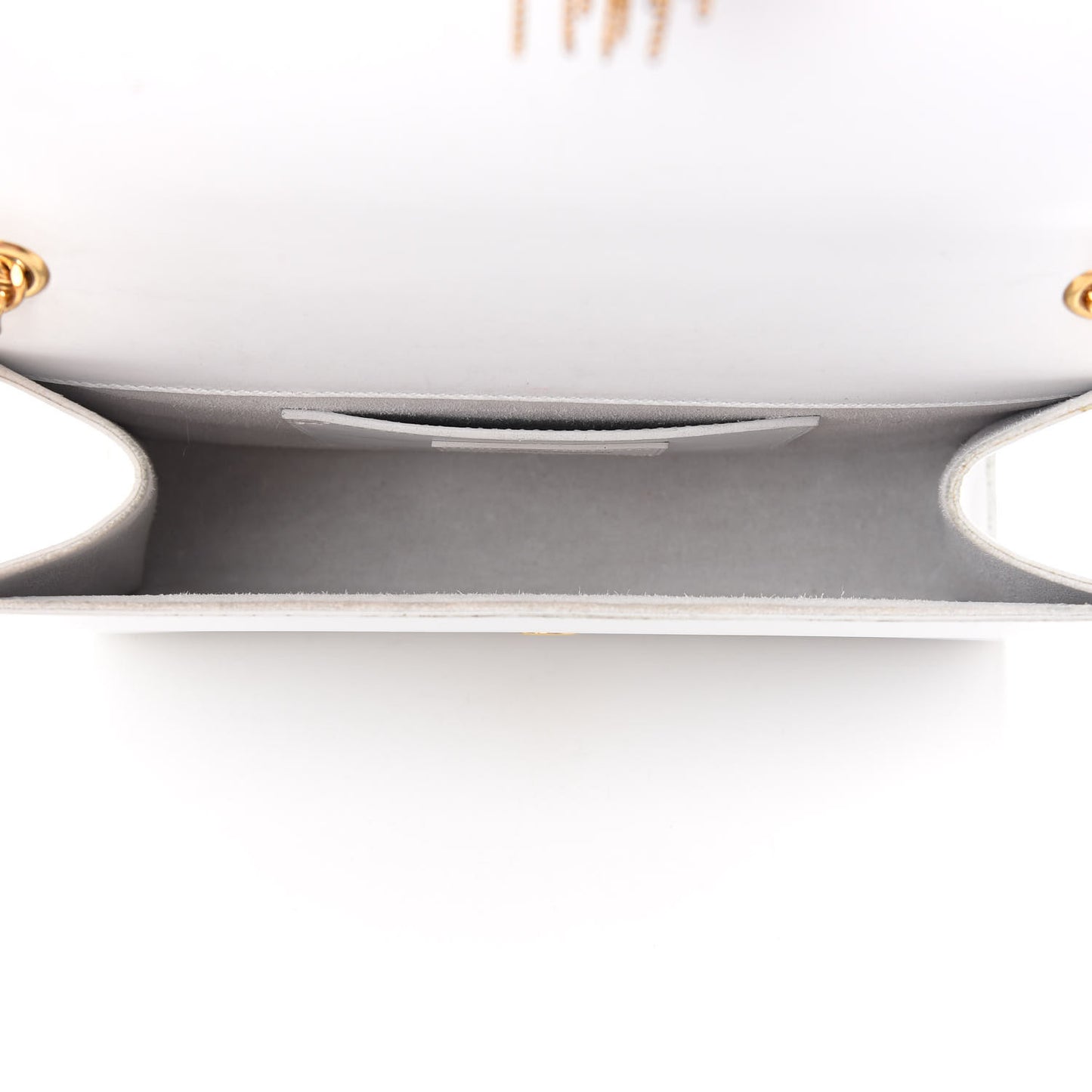 Smooth Calfskin Medium Classic Monogram Kate Tassel Satchel White