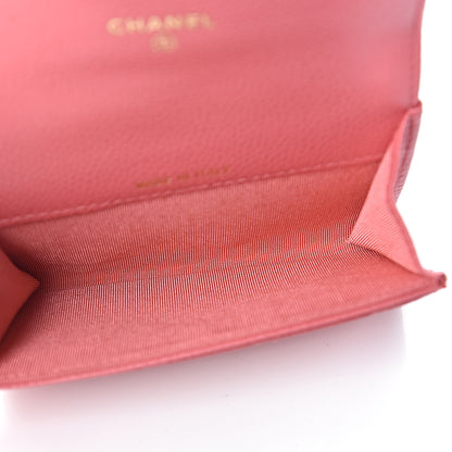 Chanel Iridescent Caviar Quilted Flap Card Holder Pink 5 of 9