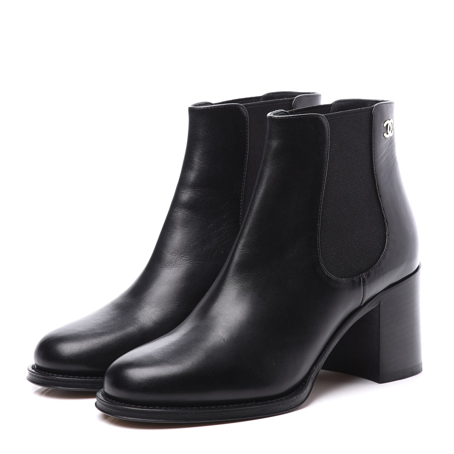 Calfskin Short Boots 36.5 Black