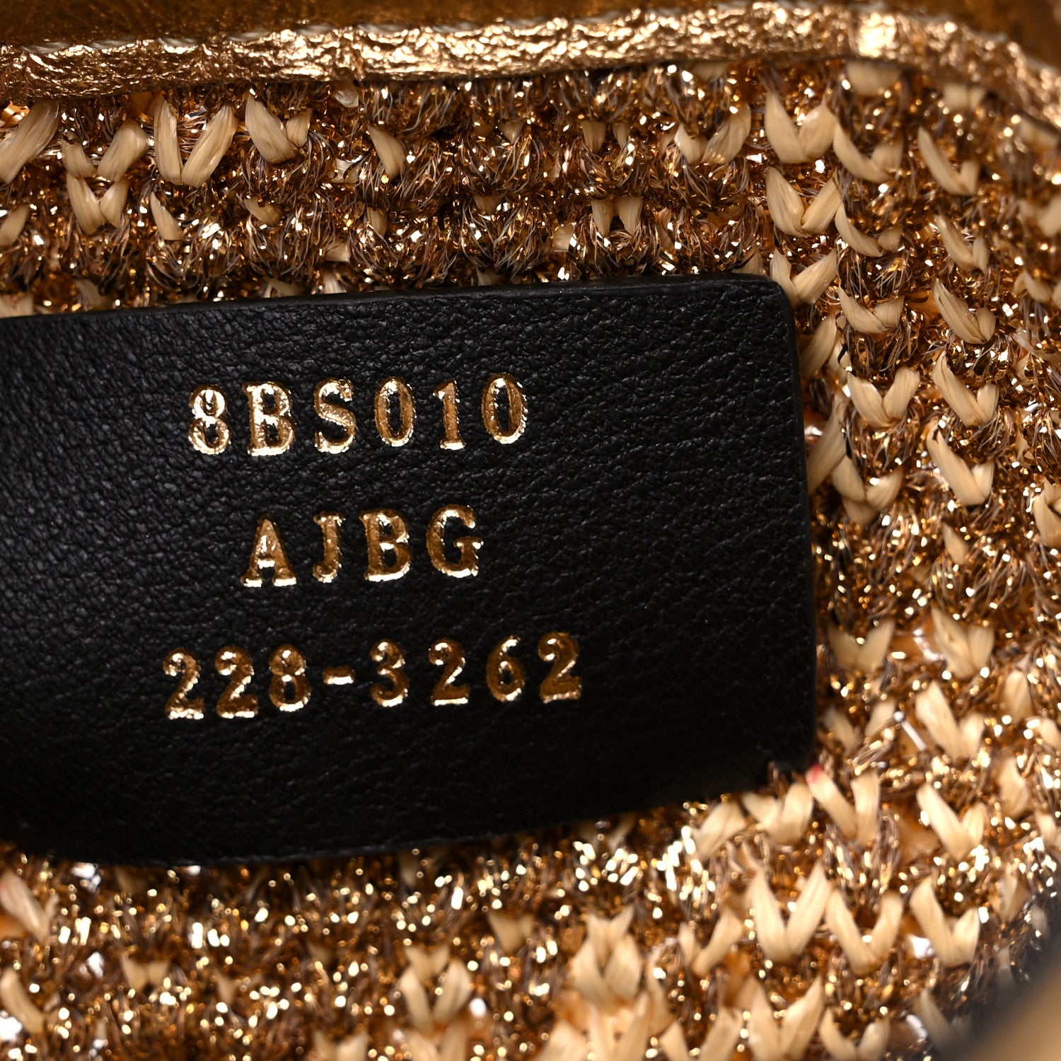 Fendi Raffia Lurex Vitello Laminato F is Fendi FF Crochet Mini Mon Tresor Bucket Bag Natural Oro 7 of 9
