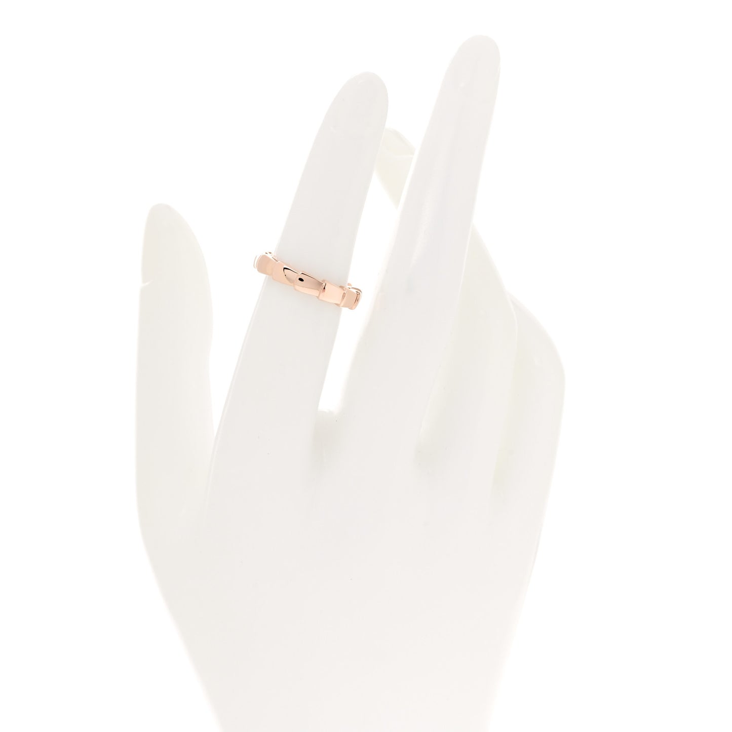 18K Rose Gold Serpenti Viper Band Ring 49 4.75