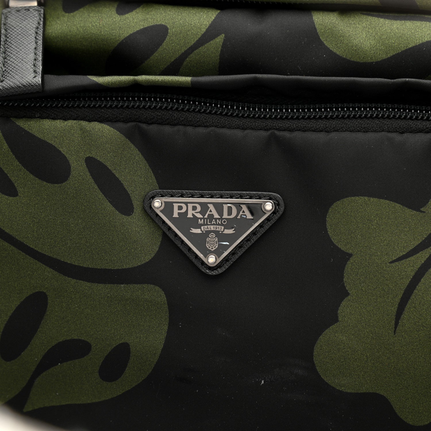 Prada Tessuto Nylon Hibiscus Print Trolley Luggage Green 18 of 18