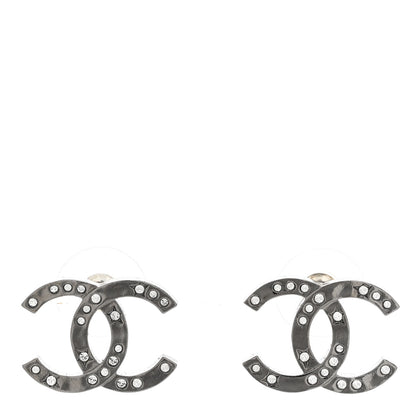Chanel Ruthenium Crystal CC Earrings 1 of 5