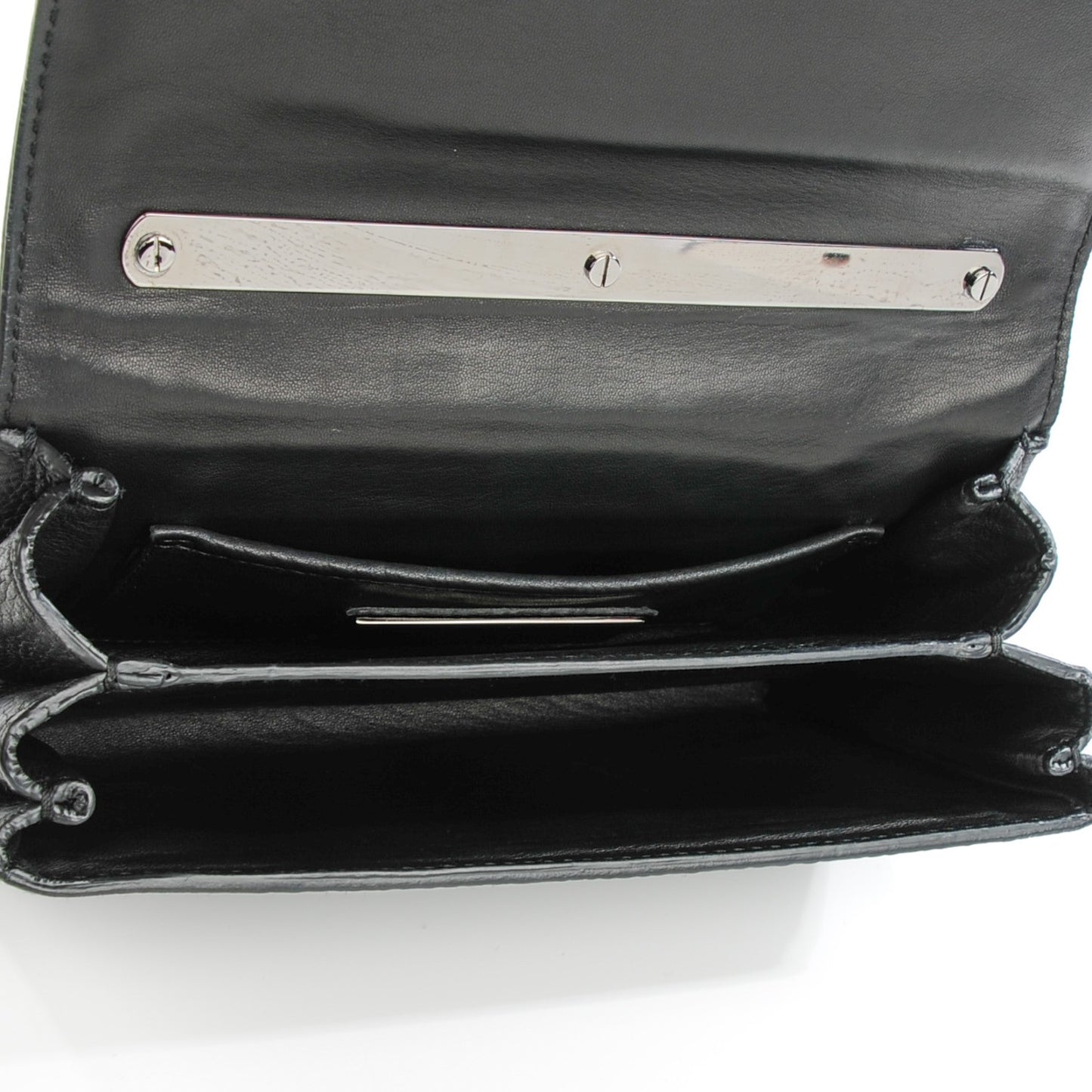 Pebbled Calfskin Crystal Encrusted Studs Va Va Voom Shoulder Bag Black