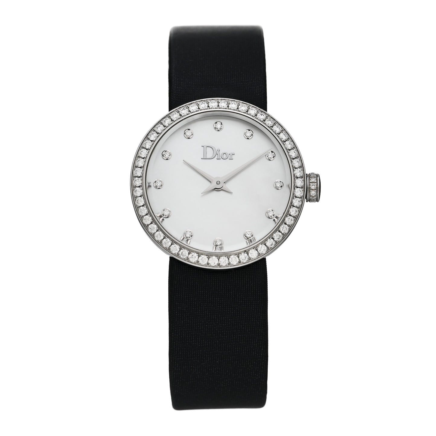 Stainless Steel Satin Diamond Bezel Mother of Pearl 25mm La D De Dior Quartz Watch