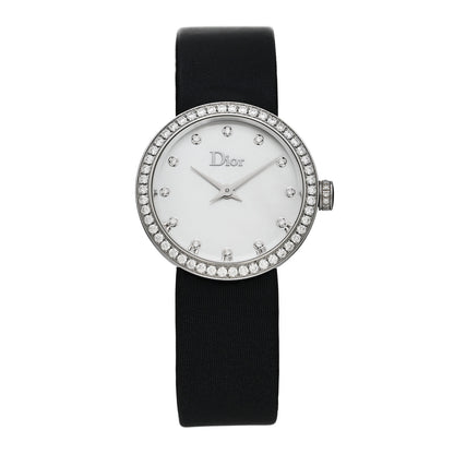 Christian Dior Stainless Steel Satin Diamond Bezel Mother of Pearl 25mm La D De Dior Quartz Watch 1 of 4