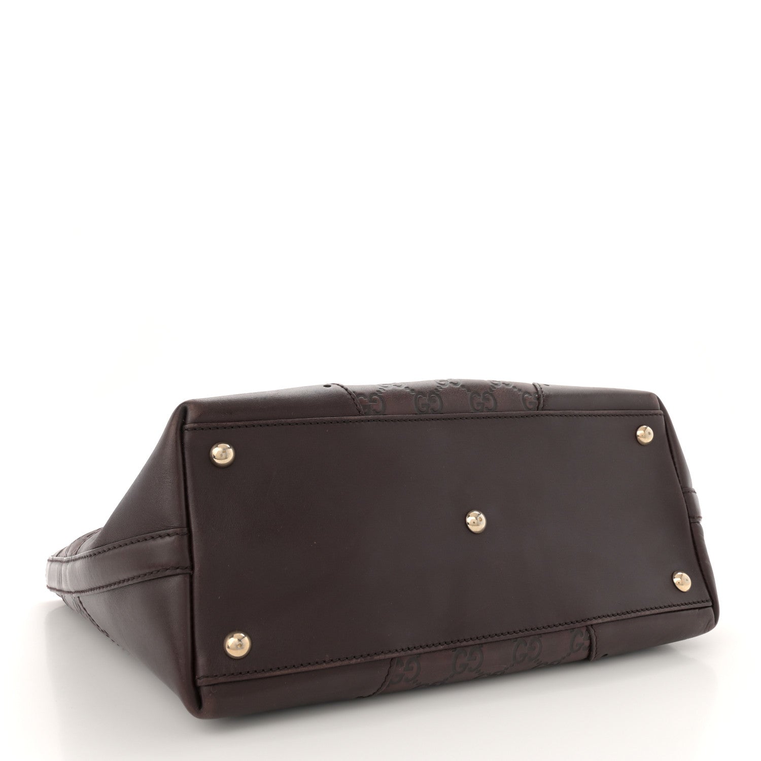 Gucci Guccissima Large Punch Tote Chocolate Brown 4 of 15