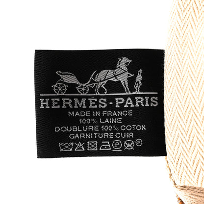Hermes Merino Wool Large Au Carre Bride-A-Brac Pouch Fauve 6 of 9