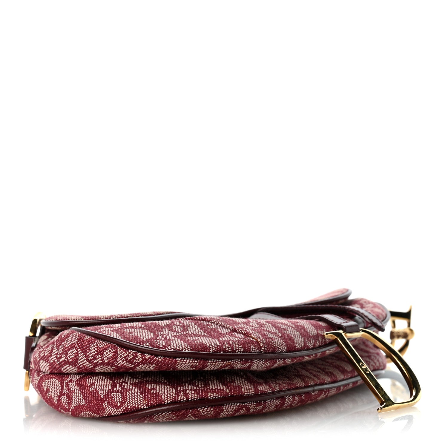 Christian Dior Monogram Saddle Bag Burgundy 3 of 12