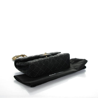 Chanel Denim Quilted Small Double Flap Black 4 of 9