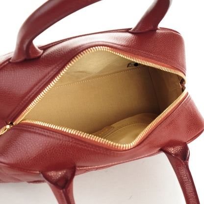 Chanel Caviar Quilted Small Bowler Dark Red 5 of 7