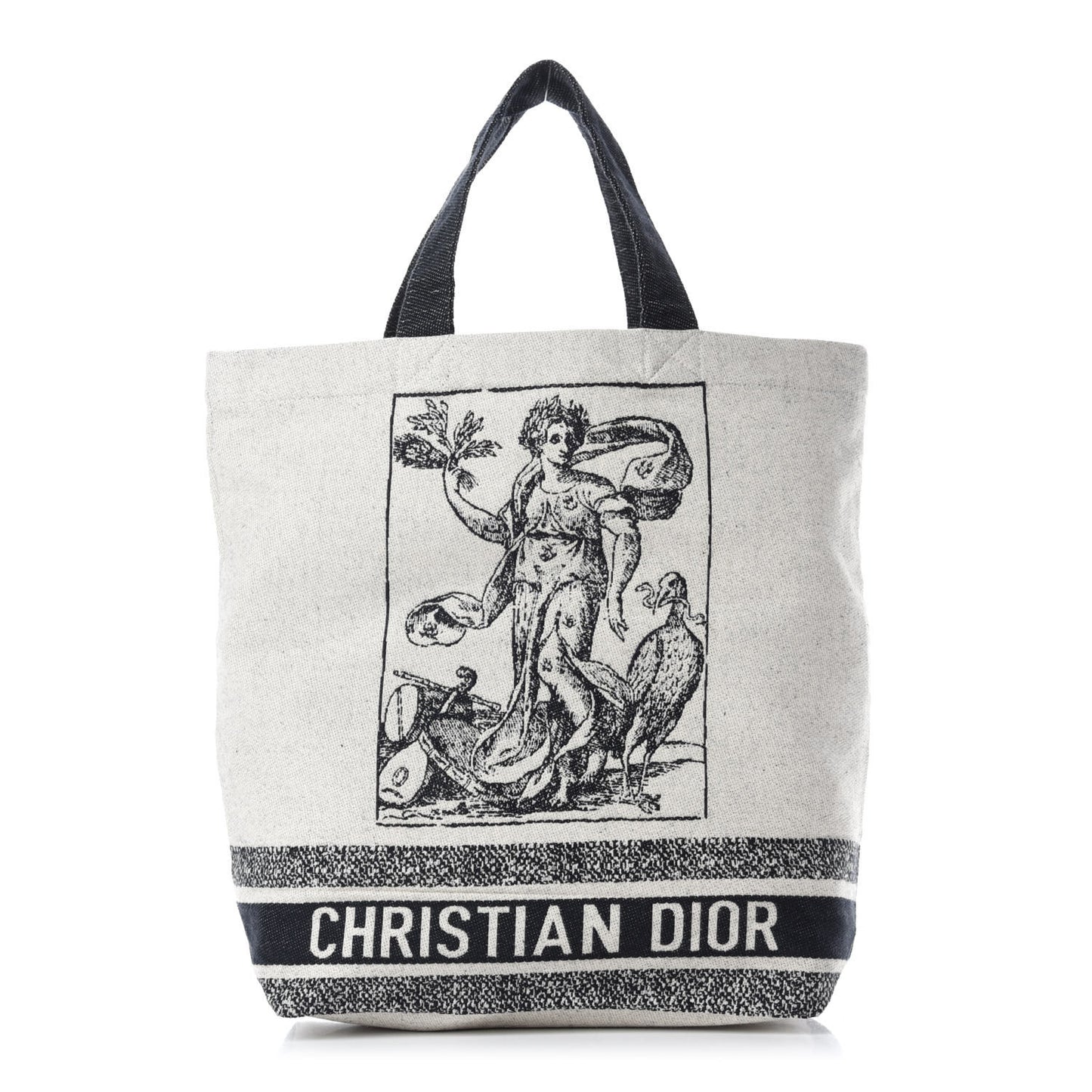 Canvas Print Cruise Tote Ivory Black