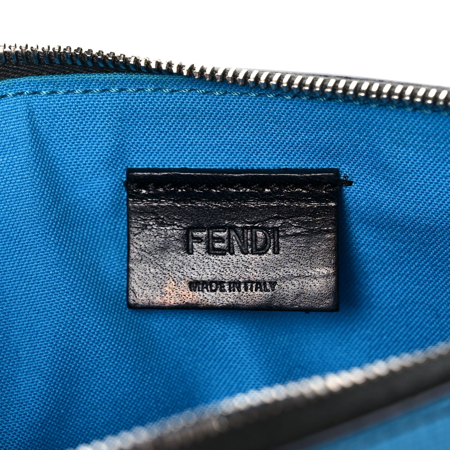 Fendi Vitello Elite QuTweet Studded Zip Pouch Asfalto Multicolor 6 of 13