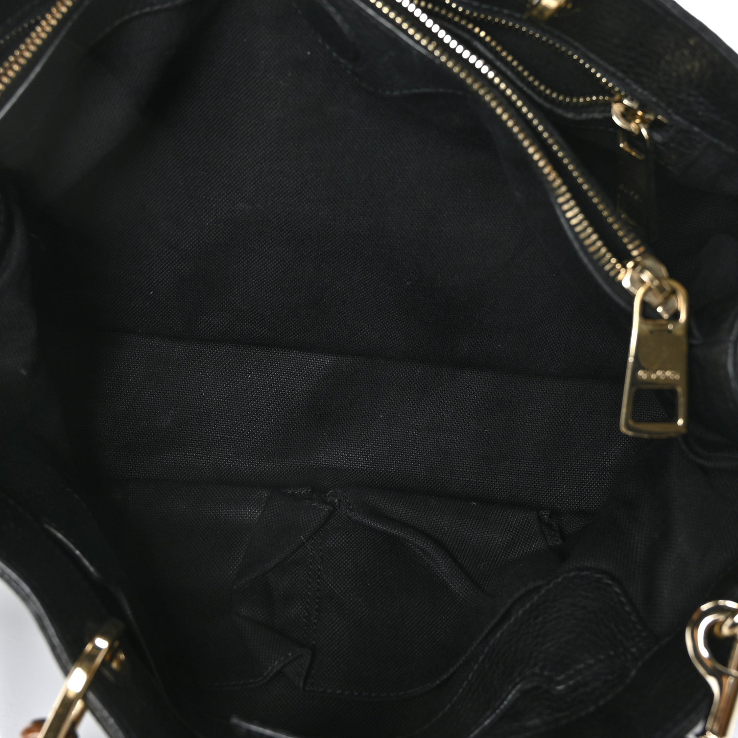 Pebbled Calfskin Medium Bamboo Shopper Tote Black