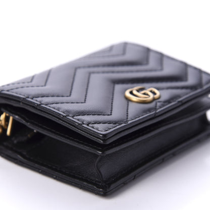 Gucci Calfskin Matelasse GG Marmont Mini Wallet On Chain Black 6 of 10