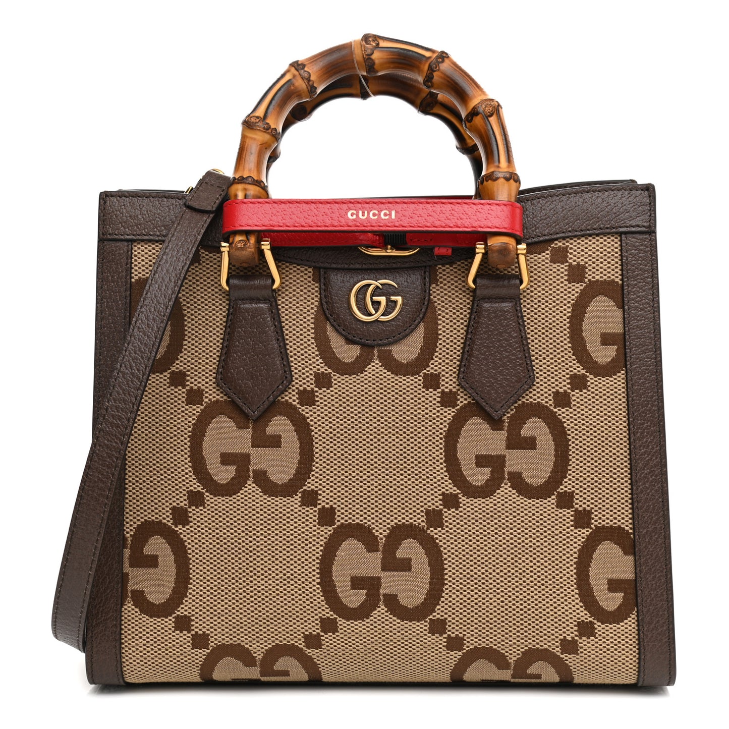 Monogram Jumbo GG Textured Dollar Calfskin Small Diana Tote Bag Camel Ebony New Acero Pomegranate Red