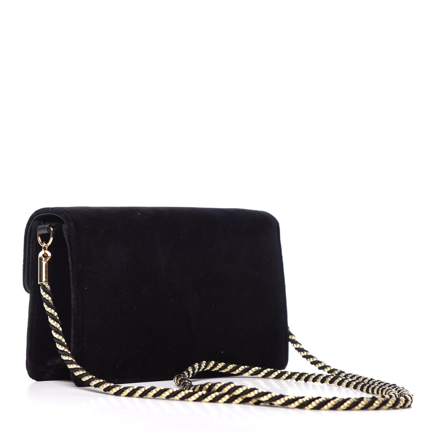 Velvet Crystal Square G Shoulder Bag Black