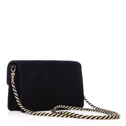 Gucci Velvet Crystal Square G Shoulder Bag Black 3 of 10