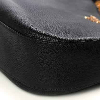 Prada Vitello Phenix Zippered Messenger Hobo Black 7 of 12