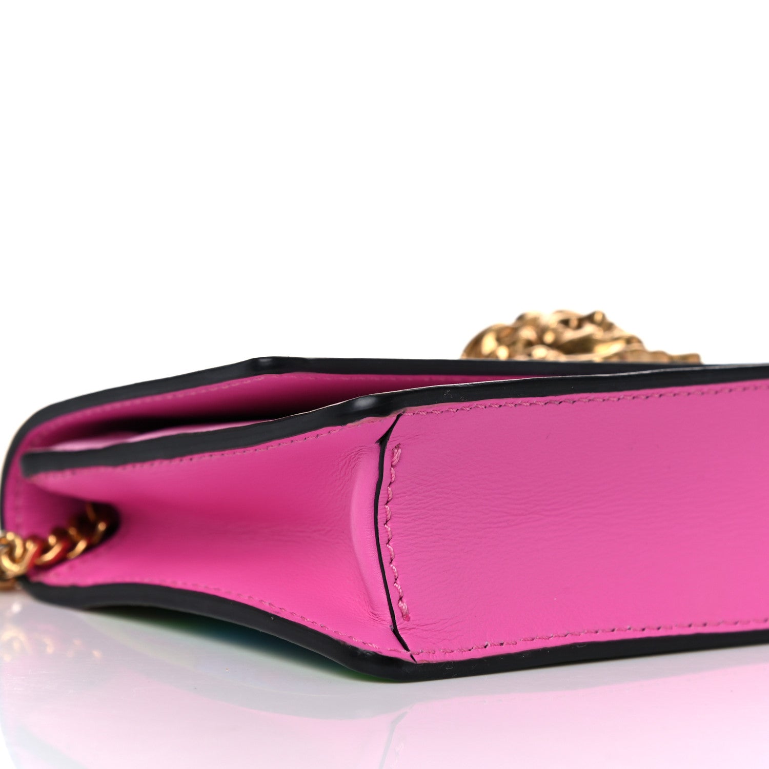 Versace Calfskin Technicolor Baroque Print Medusa Wallet on Chain Crossbody Multicolor 7 of 10