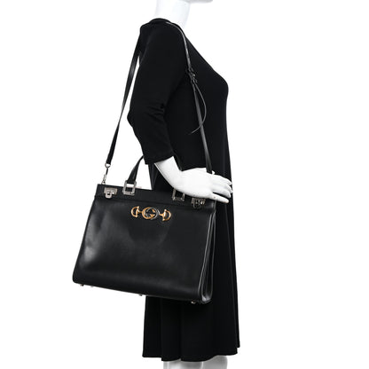 Gucci Smooth Calfskin Medium Zumi Top Handle Bag Black 2 of 11
