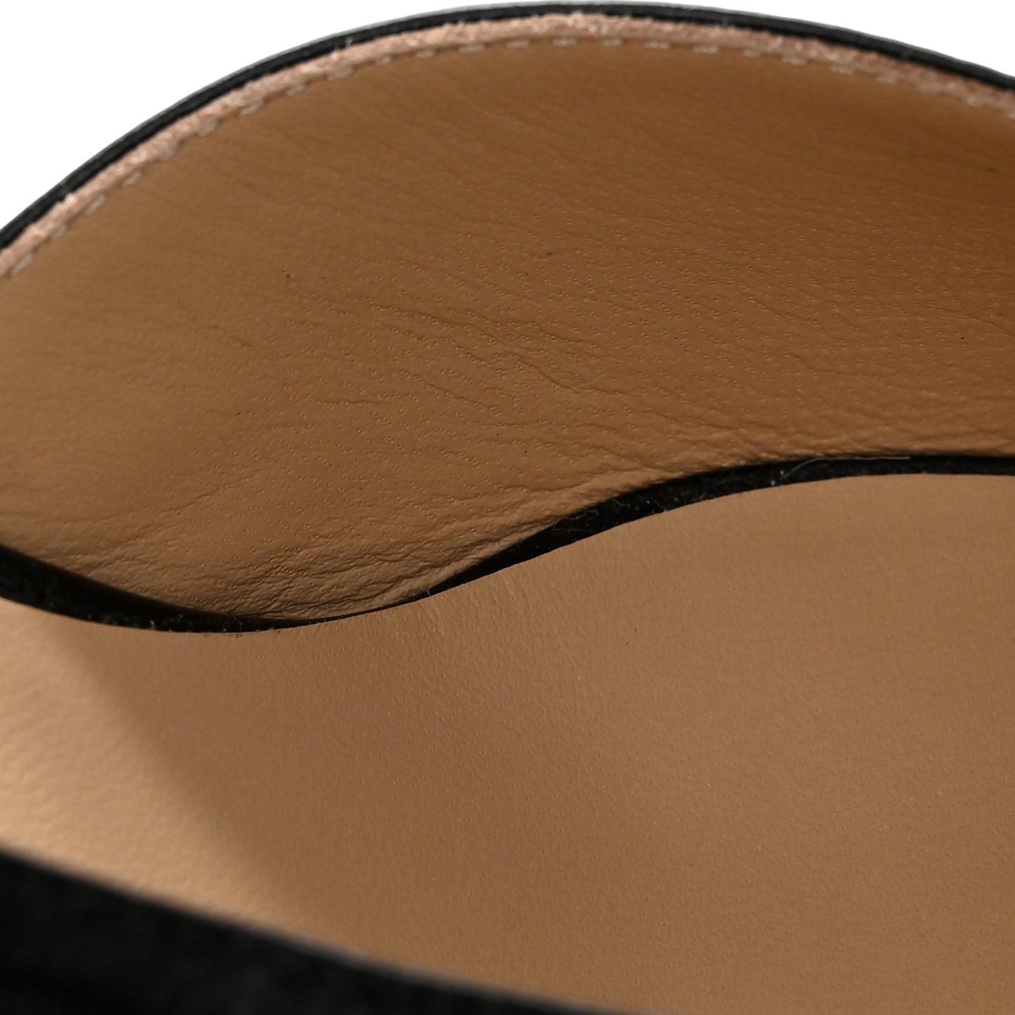 Goatskin Grosgrain Cap Toe CC Slingback Sandals 36.5 Black