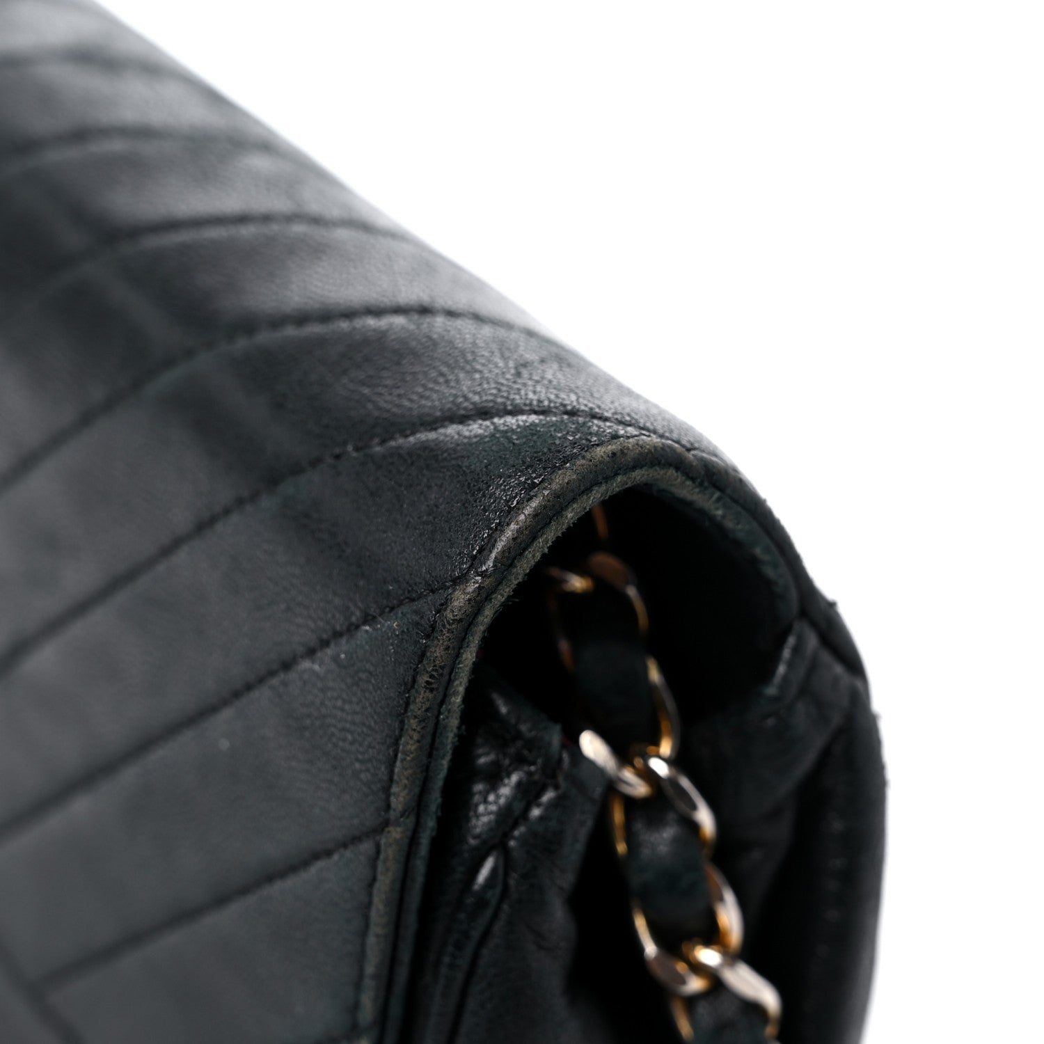 Chanel Lambskin Diagonal Quilted Small Single Flap Black 15 of 16