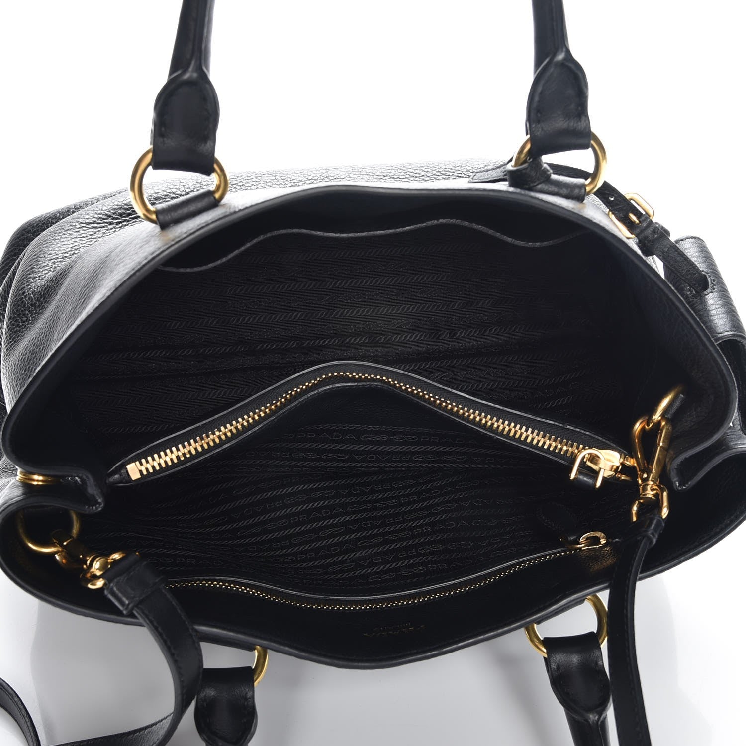 Prada Vitello Daino Tote Nero Black 6 of 7