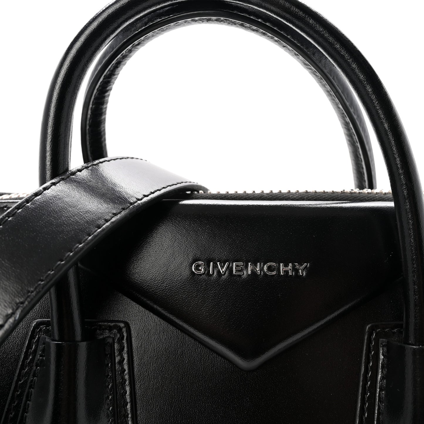 Shiny Lord Calfskin Medium Antigona Black