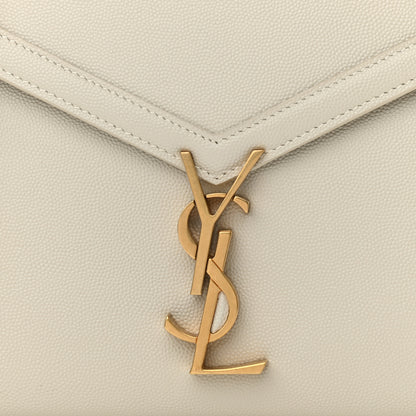 Saint Laurent Grain de Poudre Medium Classic Monogram Cassandra Top Handle Crema Soft Rouge Legion 8 of 10