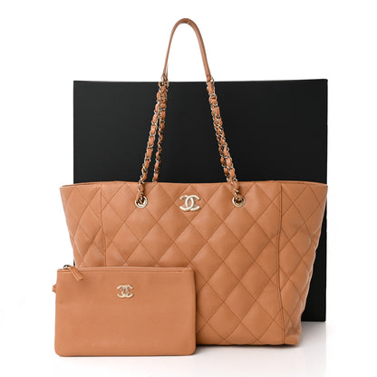 Chanel Caviar Quilted Large Shopping Tote Dark Beige 14 of 14