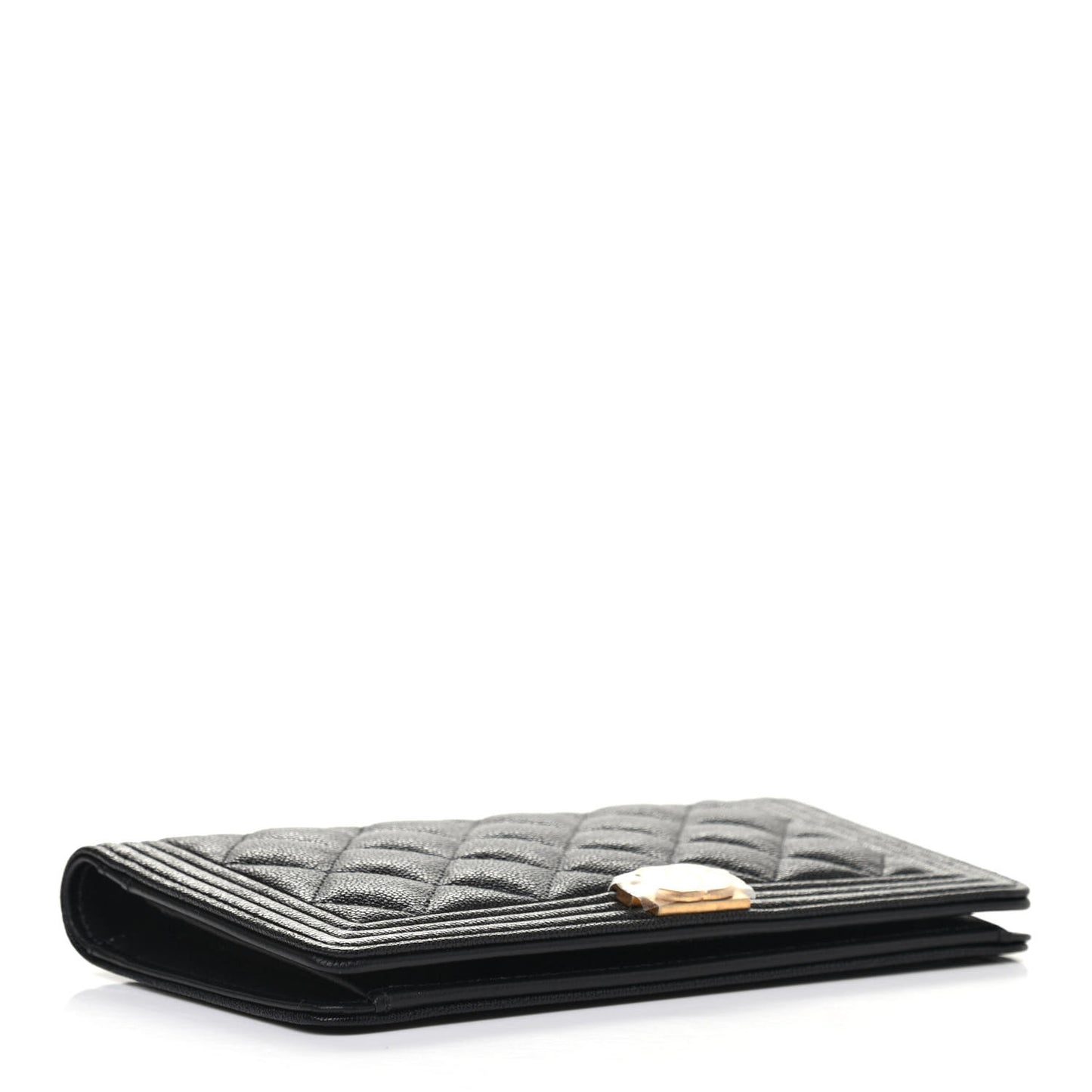 Caviar Quilted Boy Yen Wallet Black