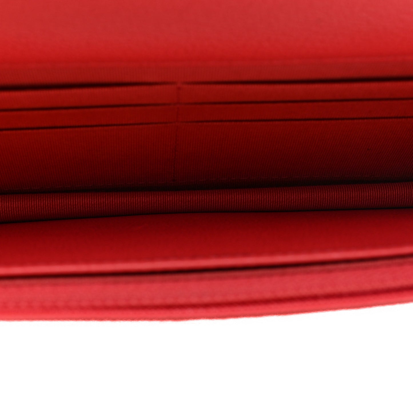 Grained Calfskin Quilted CC Box Wallet On Chain WOC Pink