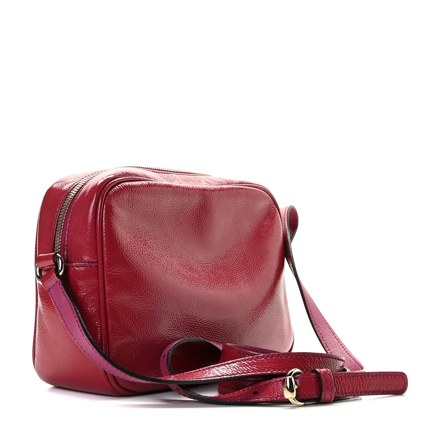 Gucci Soft Patent Small Soho Disco Bag Bright Bougainvillea 3 of 12