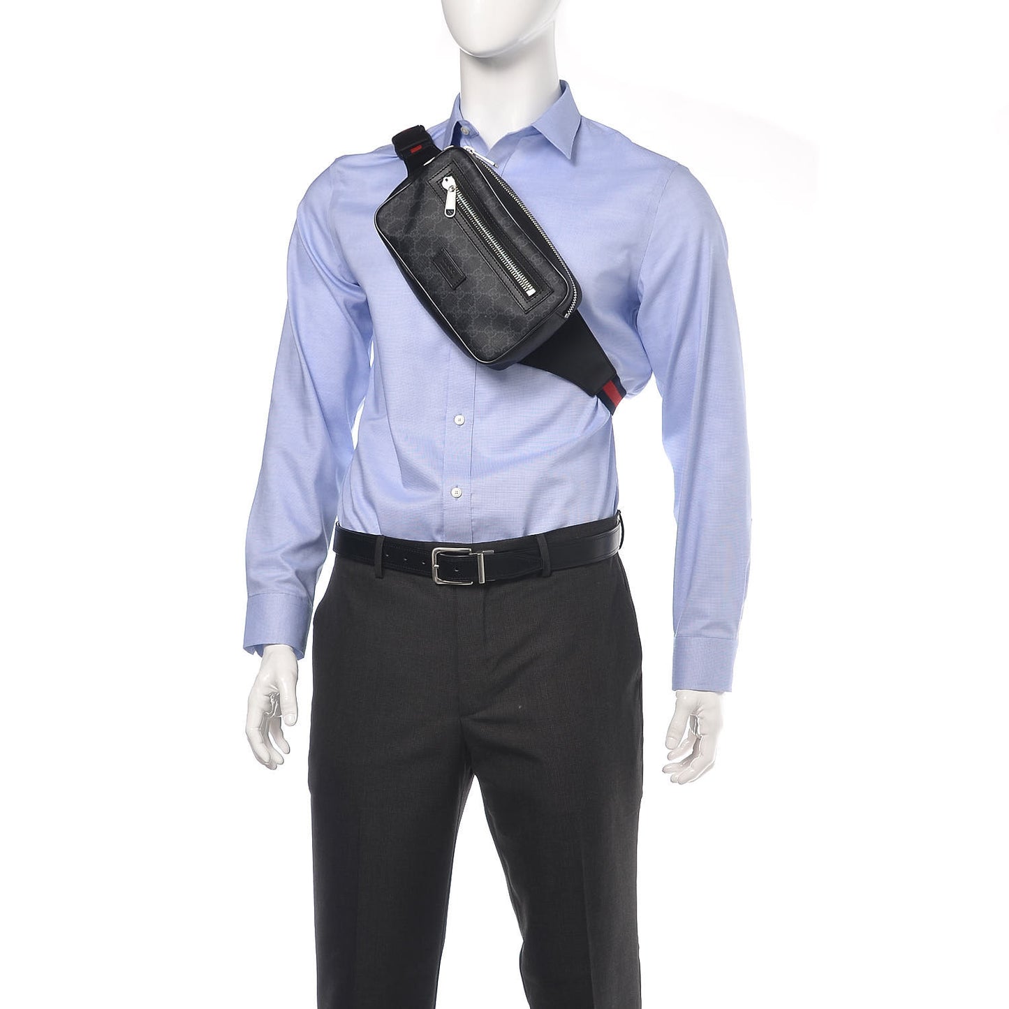 Soft GG Supreme Monogram Web Belt Bag Black Grey