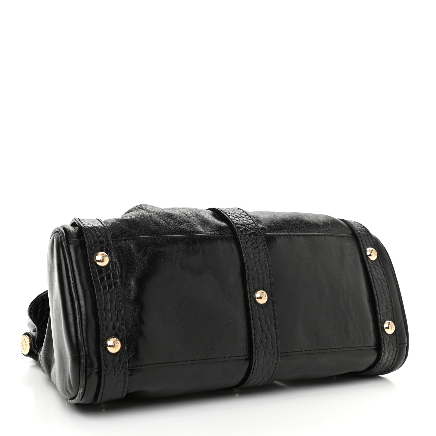 Fendi Lambskin Crocodile Embossed Small Magic Bag Black 4 of 10