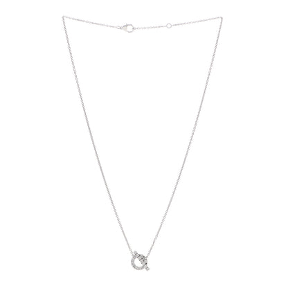 Hermes 18K White Gold Diamond Finesse Pendant Necklace 3 of 5