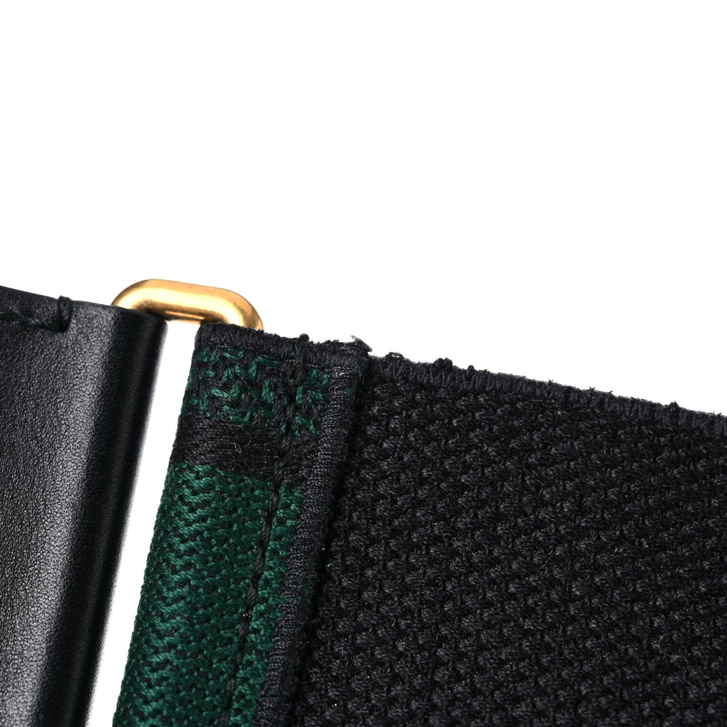 Canvas Embroidered Shoulder Strap Dark Green