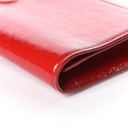 Saint Laurent Textured Patent Monogram Large Belle De Jour Clutch Red 8 of 9