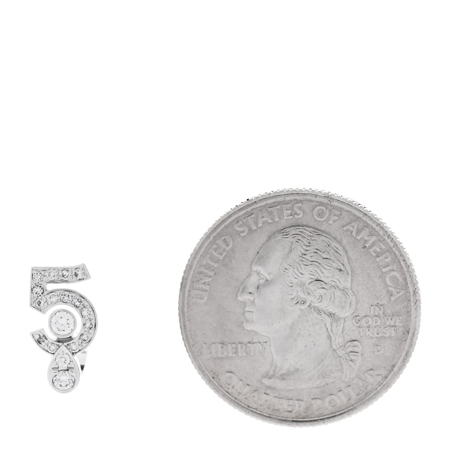 18K White Gold Diamond Eternal No.5 Single Earring