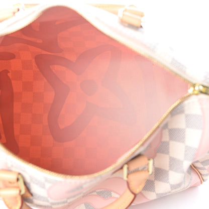 Louis Vuitton Damier Azur Tahitienne Speedy Bandouliere 30 Rose Ballerine 5 of 10