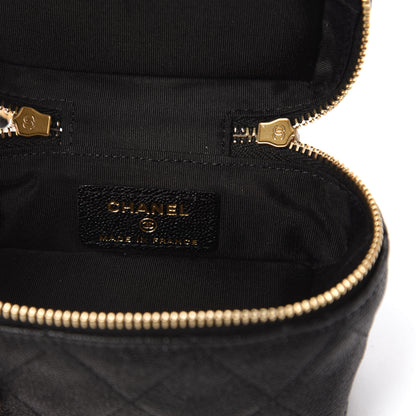 Chanel Caviar Quilted Mini Top Handle Vanity With Chain Black 8 of 10