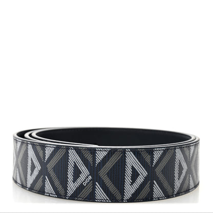 Christian Dior Coated Canvas Calfskin CD Diamond Belt 105 42 Navy 2 of 5