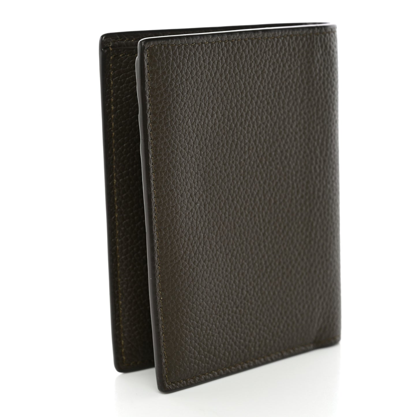 Calfskin Techno Credit Card Wallet Dark Khaki