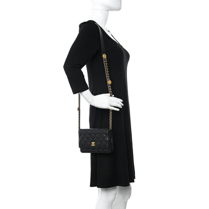 Chanel Caviar Quilted Twist Your Buttons Wallet On Chain WOC Black 2 of 13